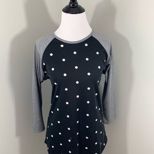 LuLaRoe Randy polka dot baseball tee CUTE